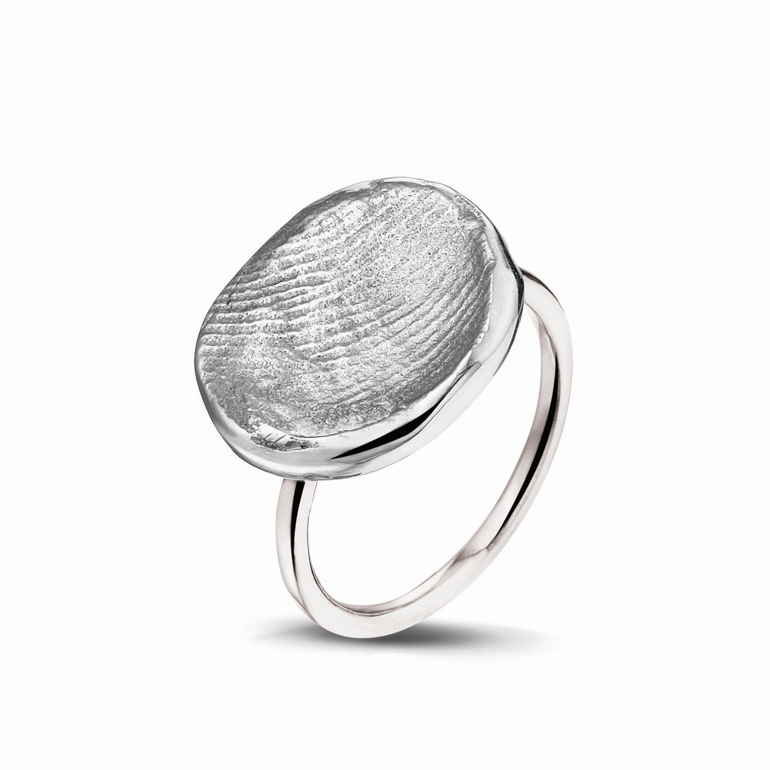 Organic Fingerprint Ring Silver/White gold