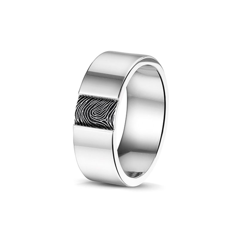 Plain Polished Fingerprint Ring Steel