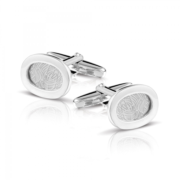 Oval Cufflinks with two identical Fingerprints