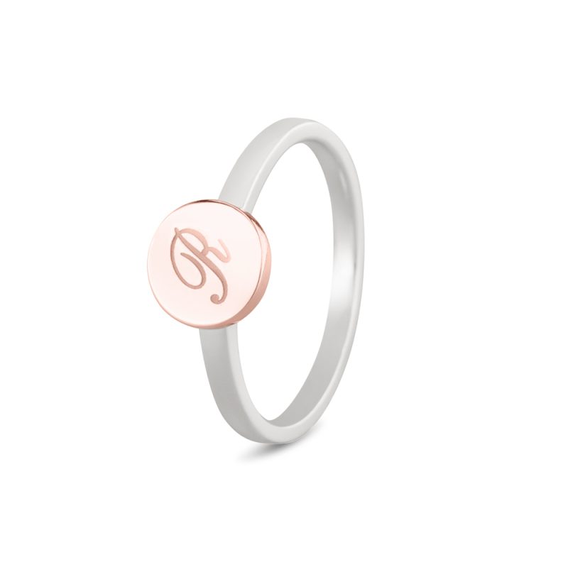 Bicolour Signet Disk Ring - Afbeelding 2
