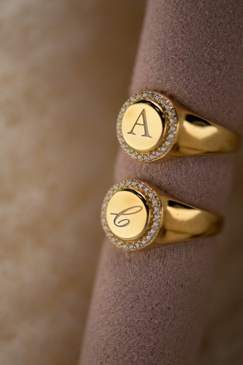 Small Round Signet & Ash Ring - Afbeelding 4