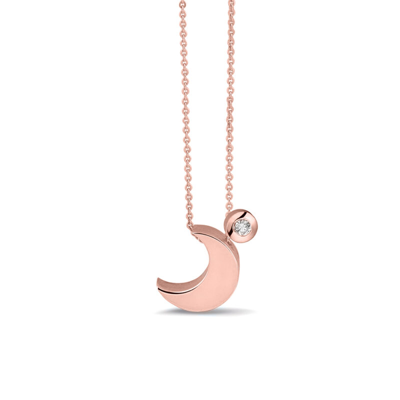 Mini Moon Necklace with stone (703+707) - Afbeelding 3