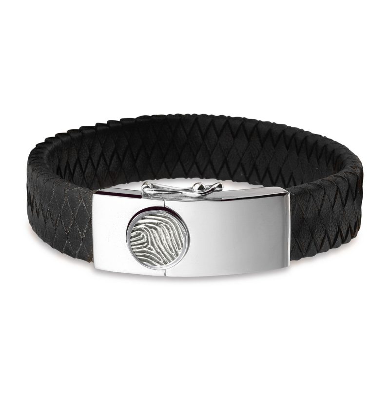 Large Clasp Leather Fingerprint Bracelet - Afbeelding 2