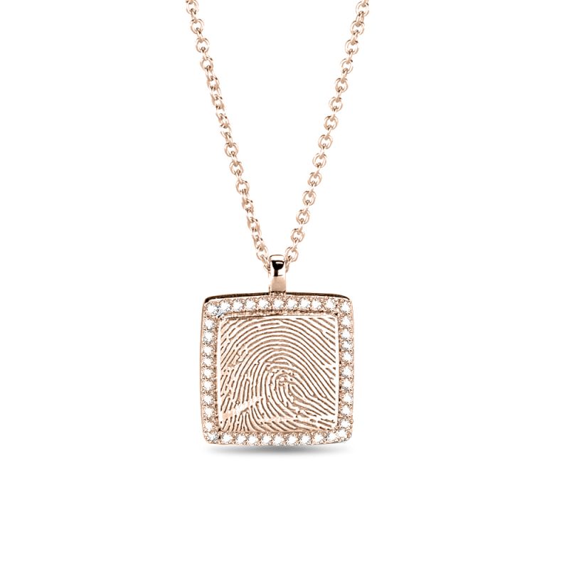 Square Engraving & Ash Gem Pendant - Afbeelding 3