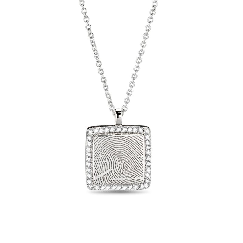 Square Engraving & Ash Gem Pendant - Afbeelding 2