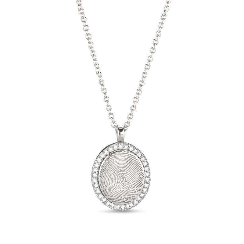 Oval Engraving & Ash Gem Pendant - Afbeelding 2