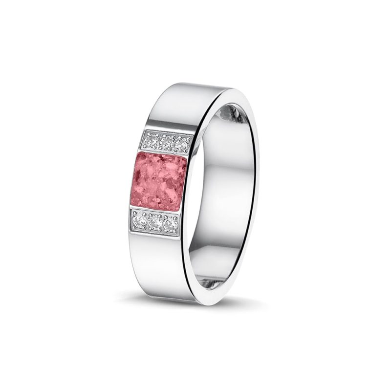 Plain Polished Ring - With Stones - Steel