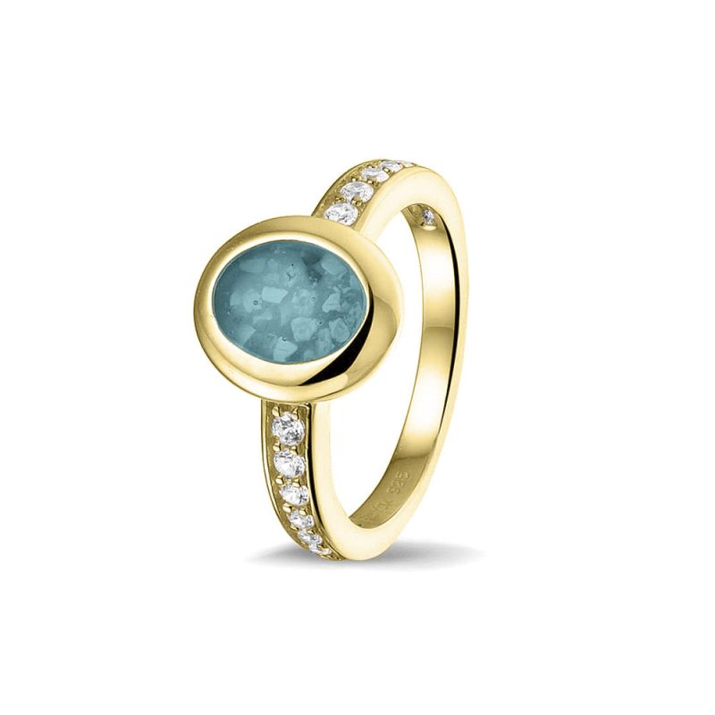 Oval Head Gem Ring Band