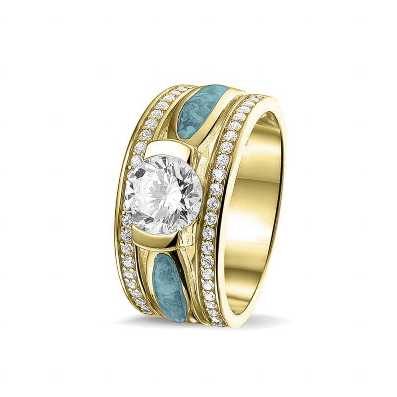 Multiple gem ring with two compartments