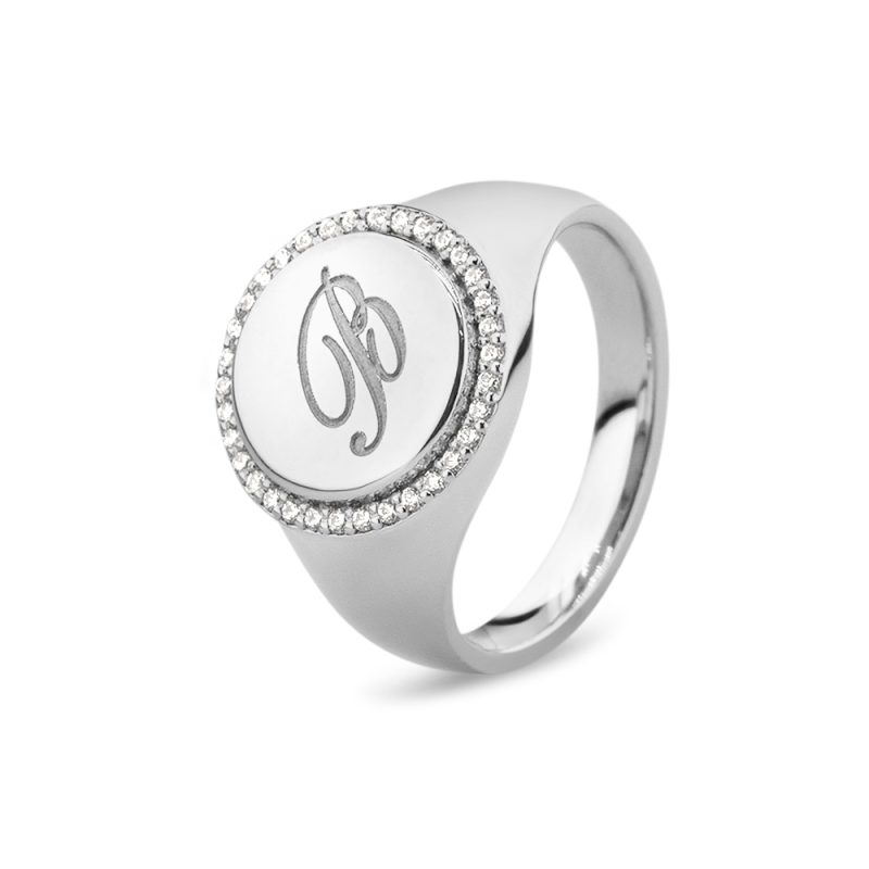 Round Signet & Ash Ring - Afbeelding 2