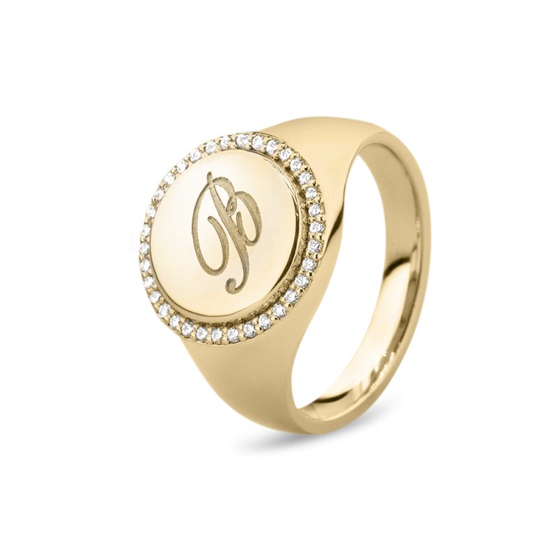 Round Signet & Ash Ring