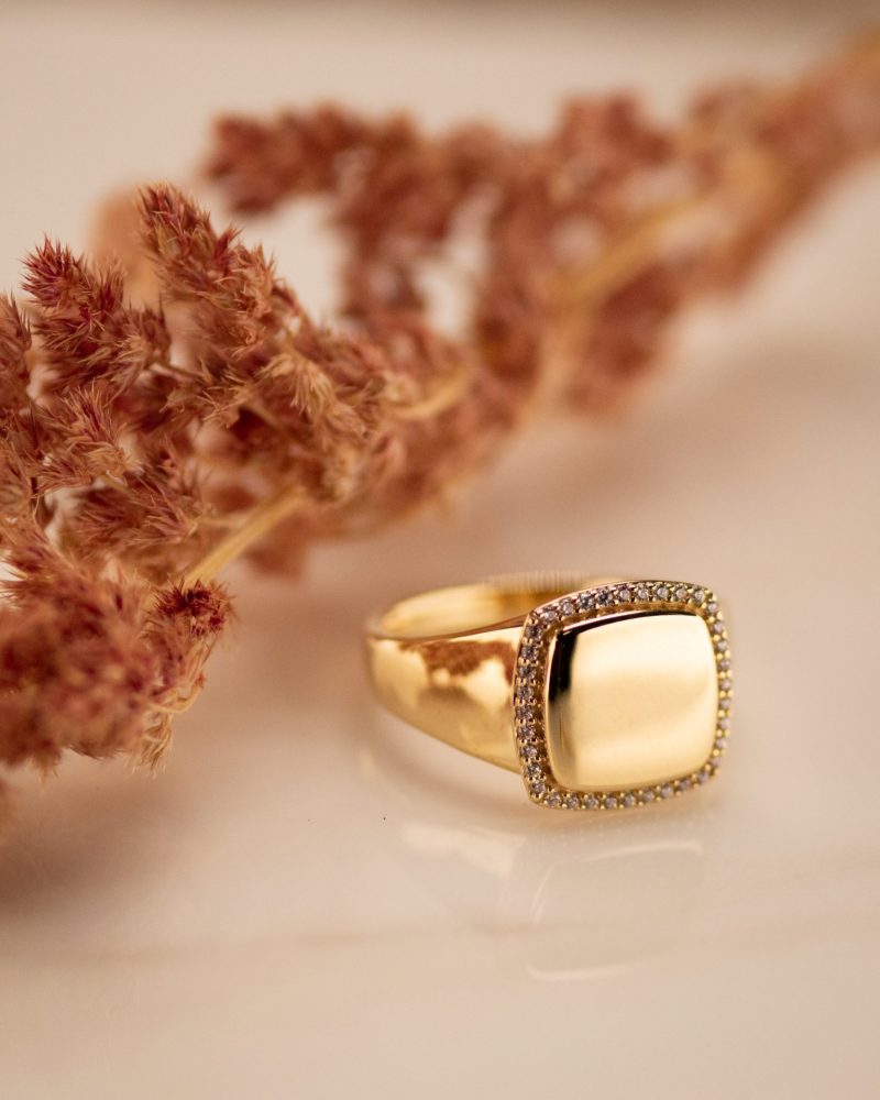 Square Signet & Ash Ring - Afbeelding 4