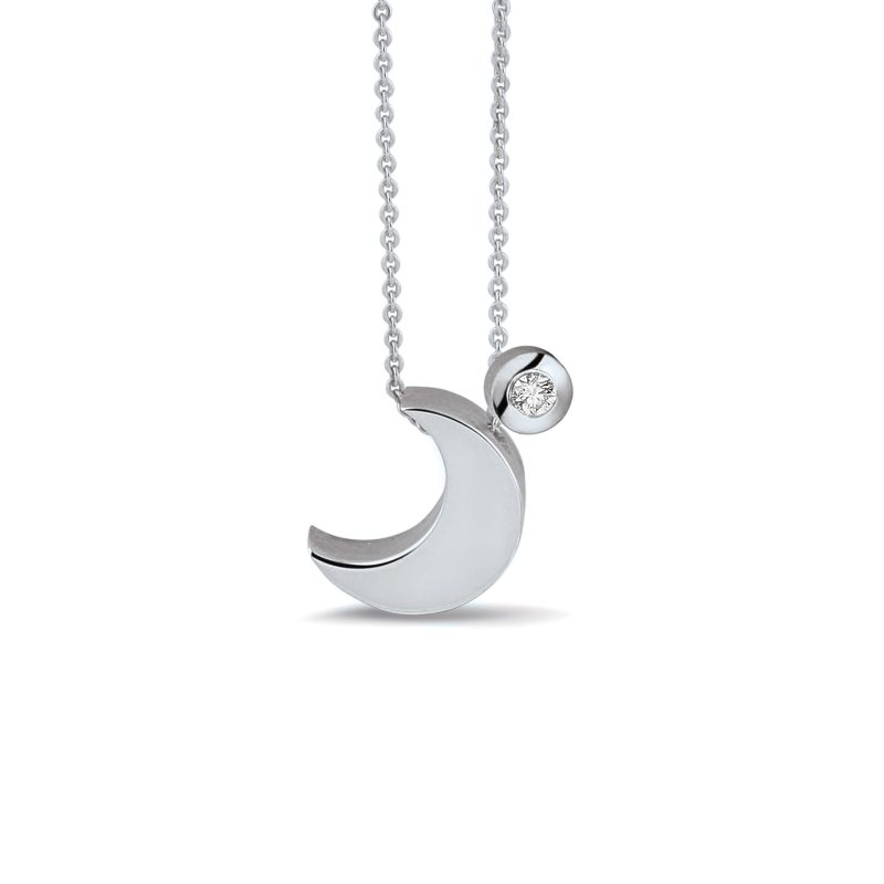 Mini Moon Necklace with stone (703+707) - Afbeelding 2