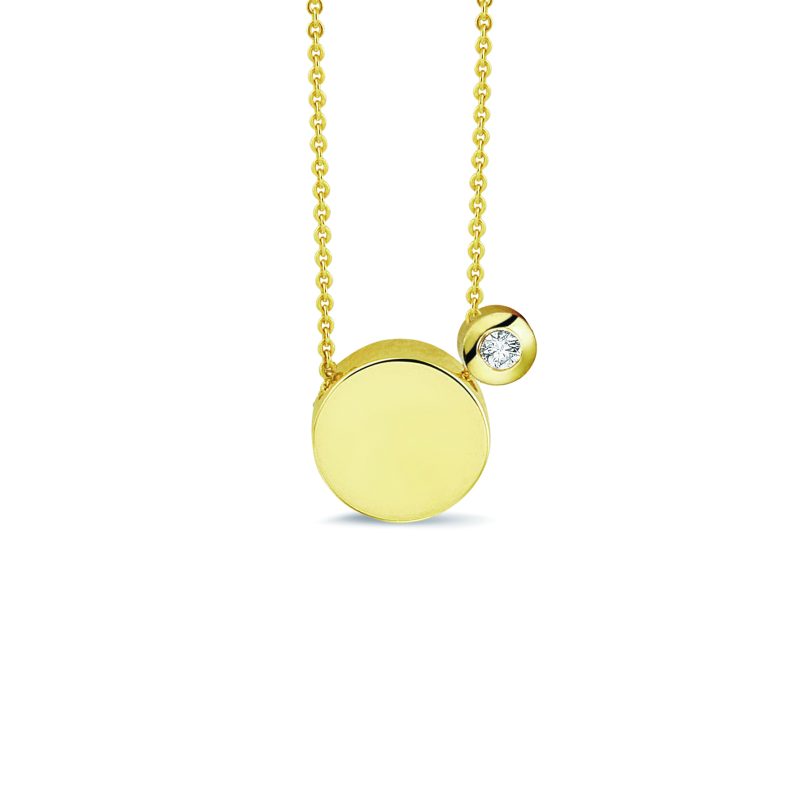 Mini Disk Necklace with stone (704+707)