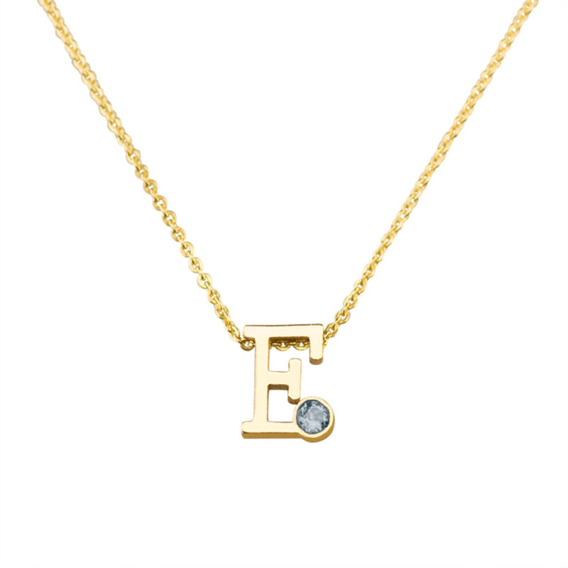 See You Intial Birthstone Necklace