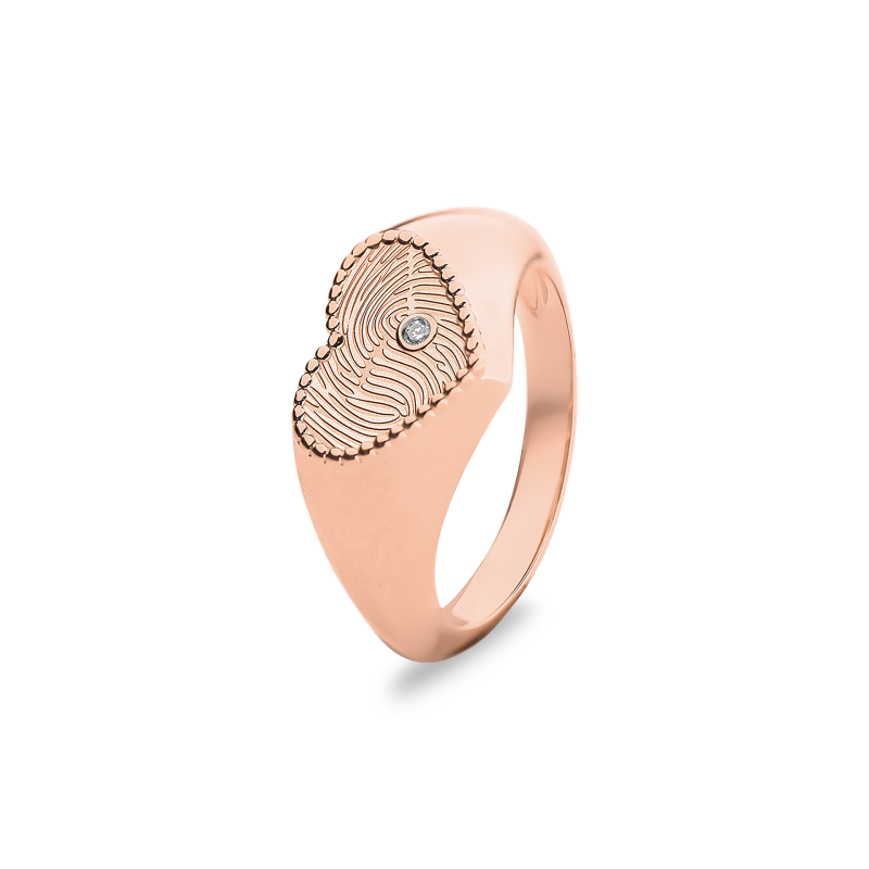 Heart Signet Ring Diamond - Afbeelding 3