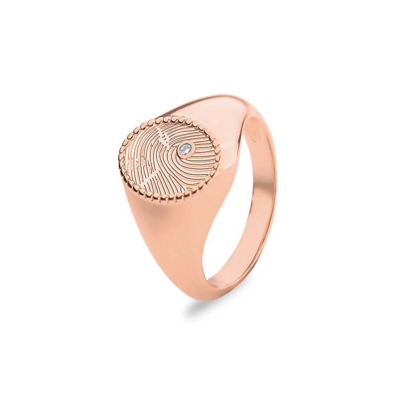 Oval Signet Ring Diamond - Afbeelding 3
