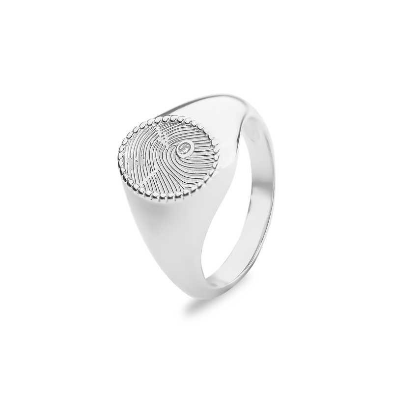 Oval Signet Ring Diamond - Afbeelding 2
