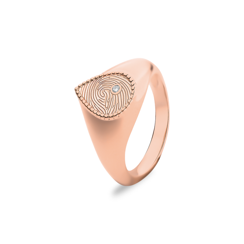 Tear Signet Ring Diamond - Afbeelding 3