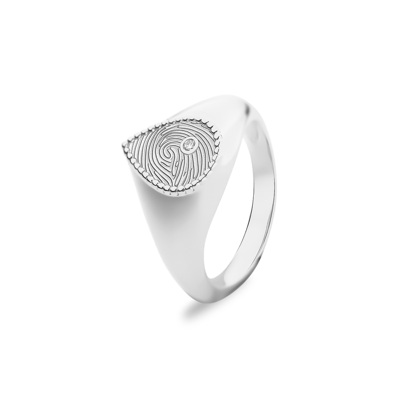 Tear Signet Ring Diamond - Afbeelding 2