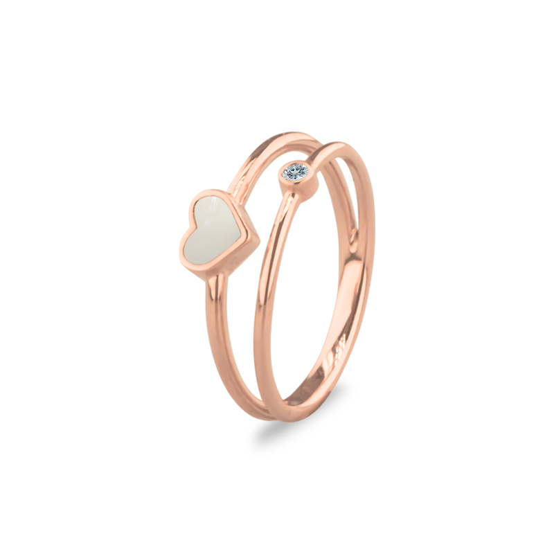 Double Band Heart Birthstone Ring - Afbeelding 3