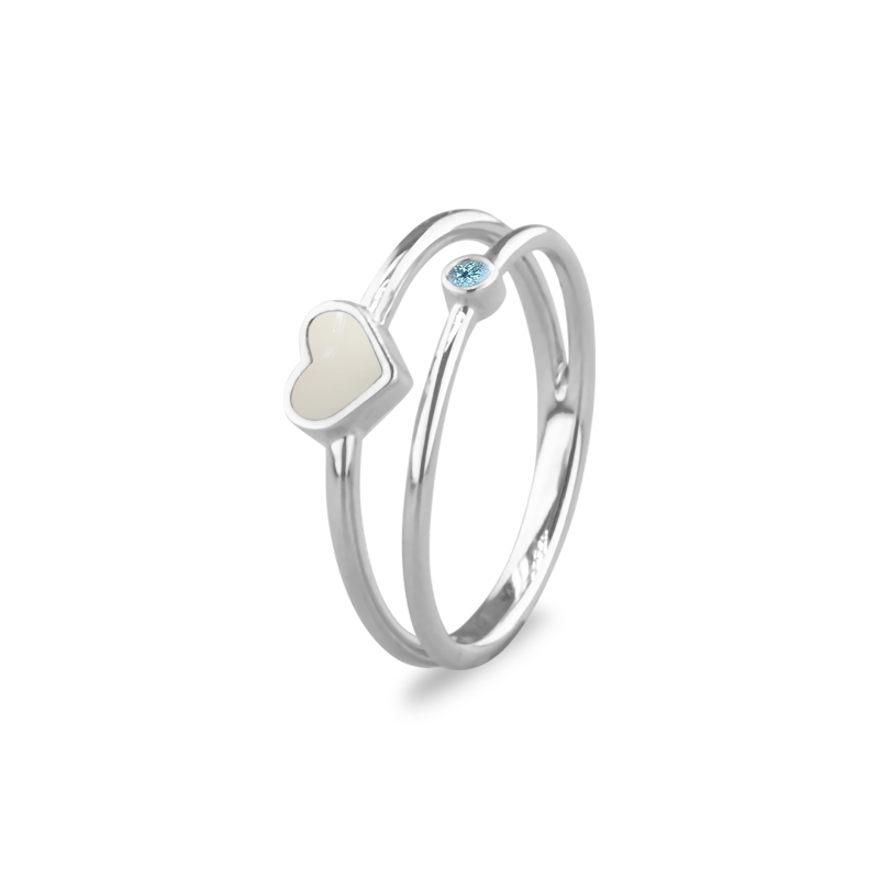 Double Band Heart Birthstone Ring - Afbeelding 2