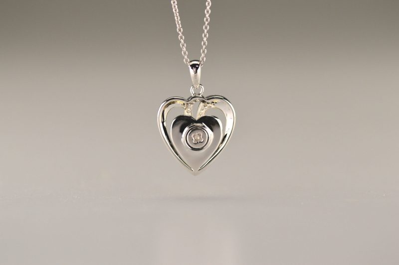 Double Heart Hidden Ash Pedant - Image 2