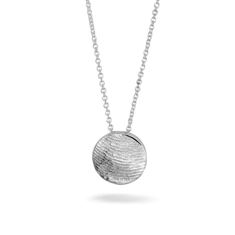 Organic Fingerprint Coin Lasered Silver- Whitegold