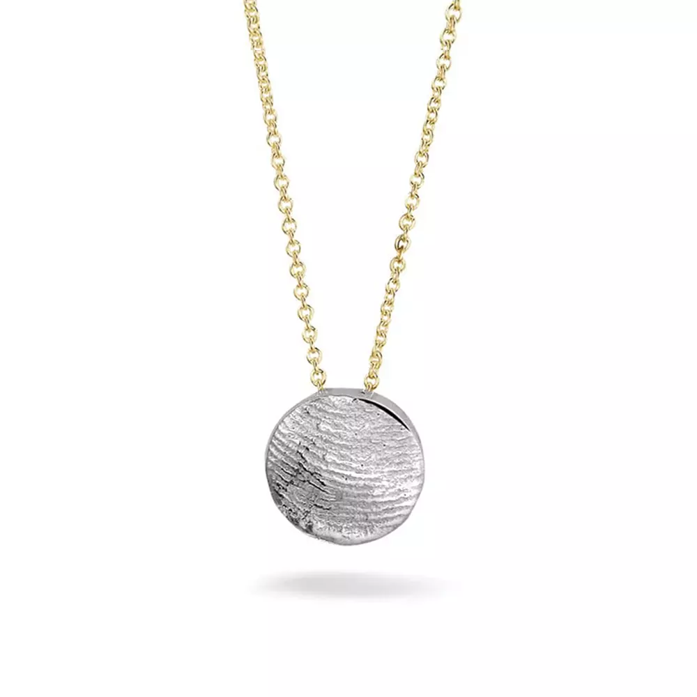 Organic Fingerprint Coin Lasered Silver-Yellowgold