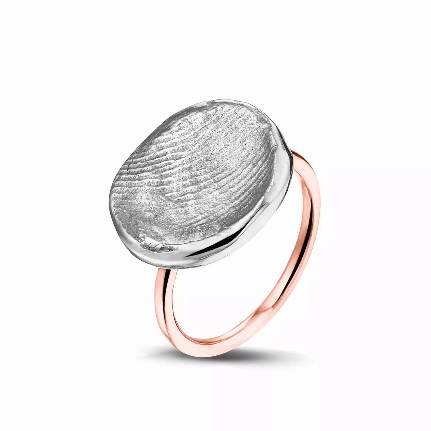 Organic Fingerprint Ring Silver/Rose