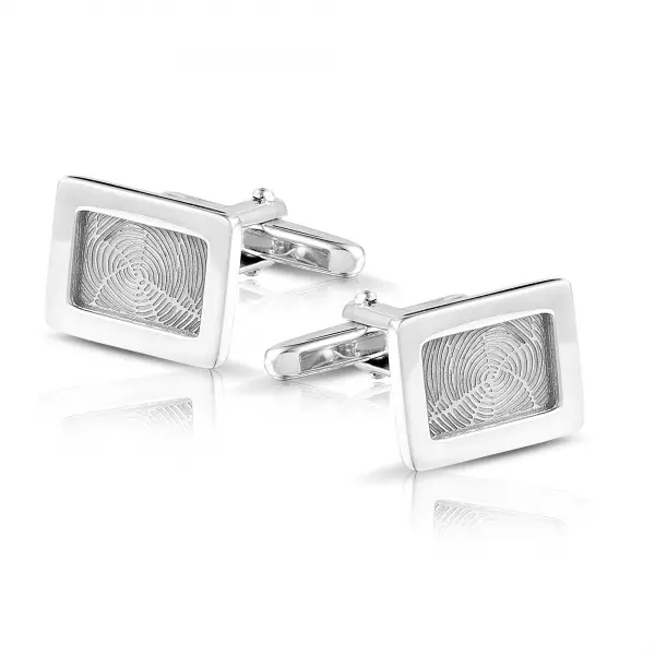 Rectangular Cufflinks with two different Fingerprints