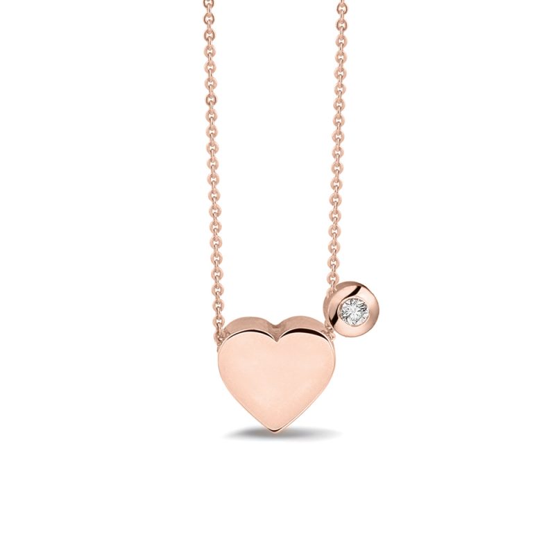 Mini heart necklace with stone - Image 3