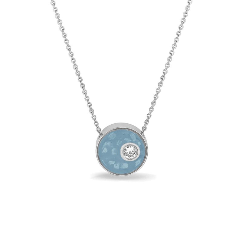 Mini Disk Gem Necklace - Image 2