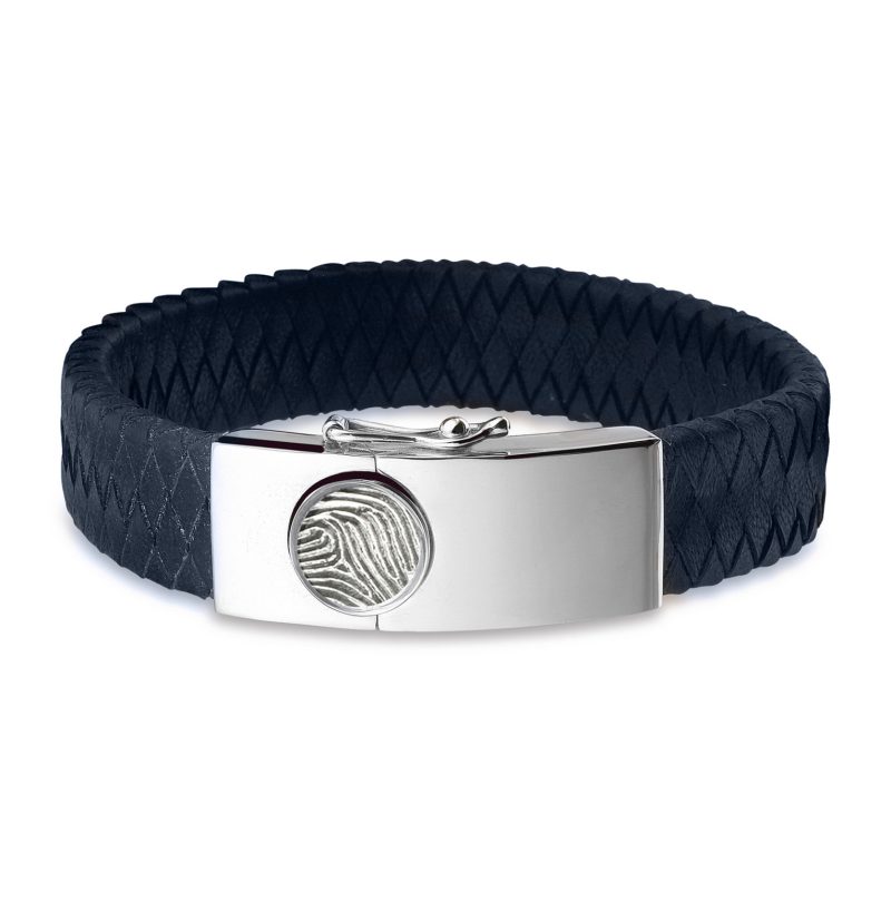 Large Clasp Leather Fingerprint Bracelet - Image 2