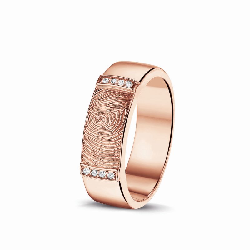 Fingerprint Gem Band Ring - Image 4