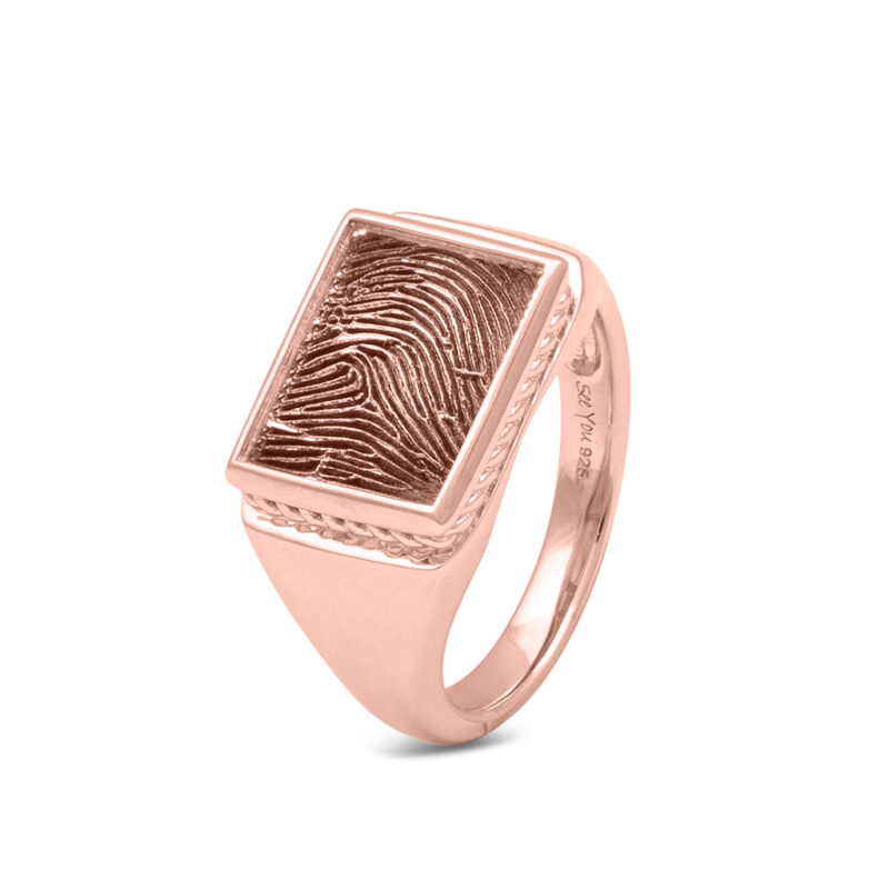 Rim Oval Fingerprint Ring - Image 3