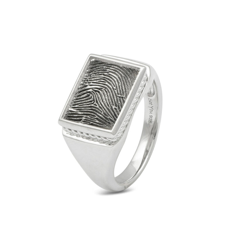 Rim Oval Fingerprint Ring - Image 2