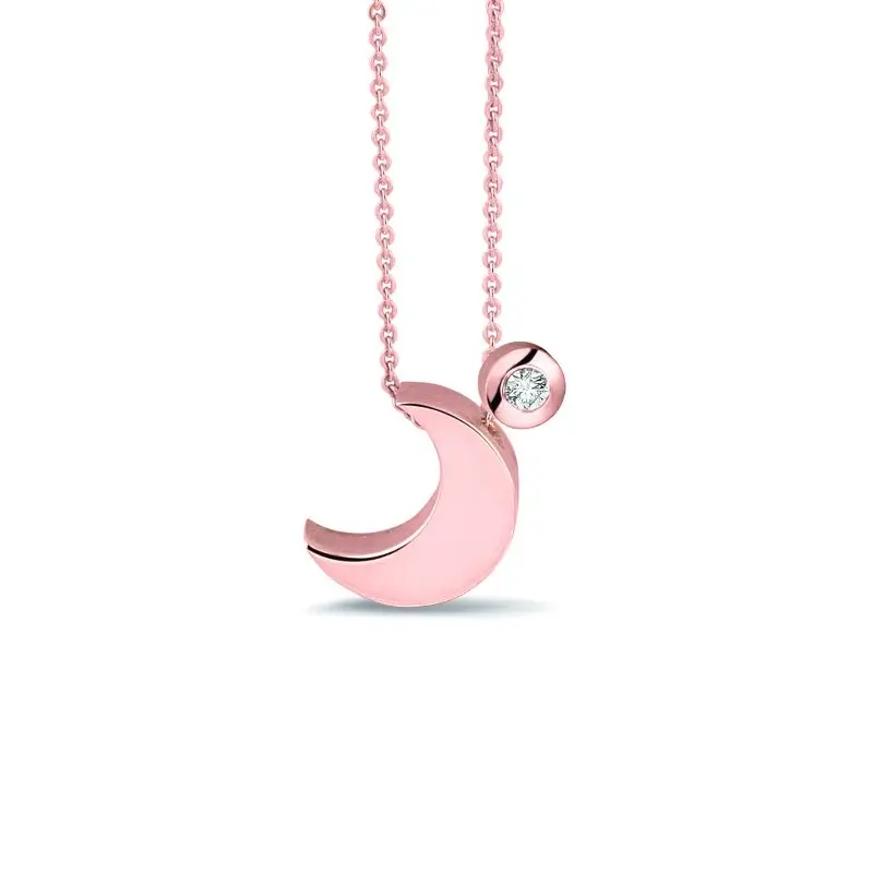Mini Moon Necklace with stone (703 + 707) - Image 2
