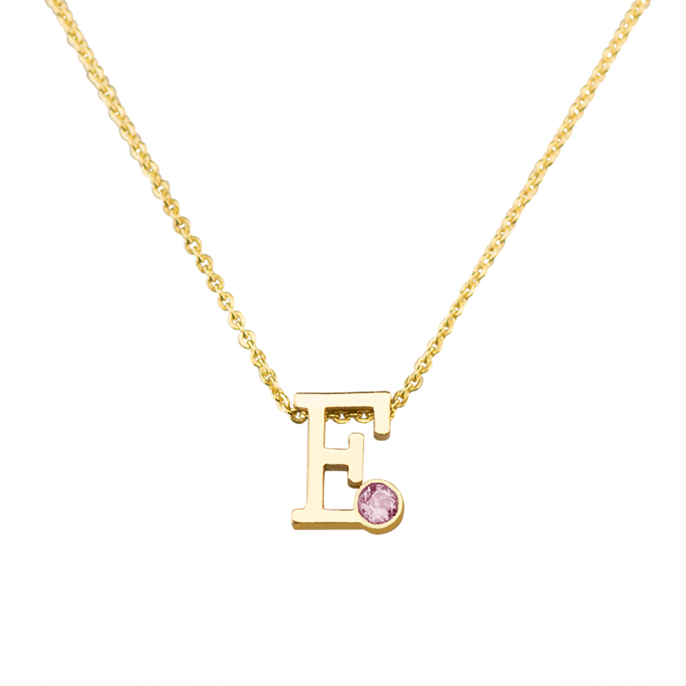 See You Intial Birthstone Necklace